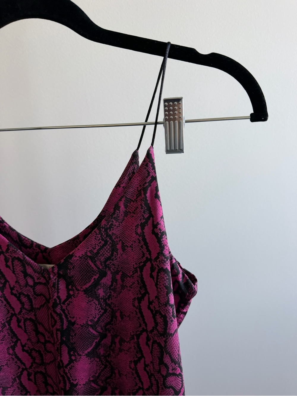 Twik Simons Pink Black Snakeskin Print Double Strap Camisole Top NWT Size M - Picture 7 of 7